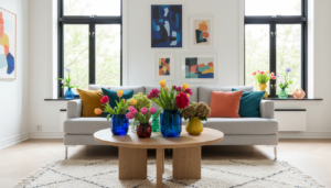 kleur toevoegen scandinavisch interieur