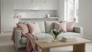 roze scandinavisch interieur
