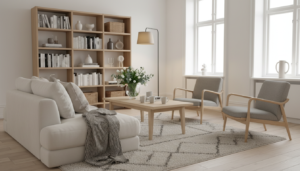 scandinavisch interieur woonkamer