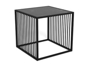 Bijzettafel Zwart 40 x 40 CM Vierkant  Staal Mat Zwart