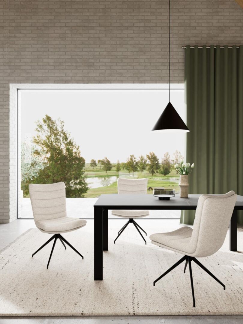 Grafton Eetkamerstoel – Crème Bouclé Set 2 - Afbeelding 10