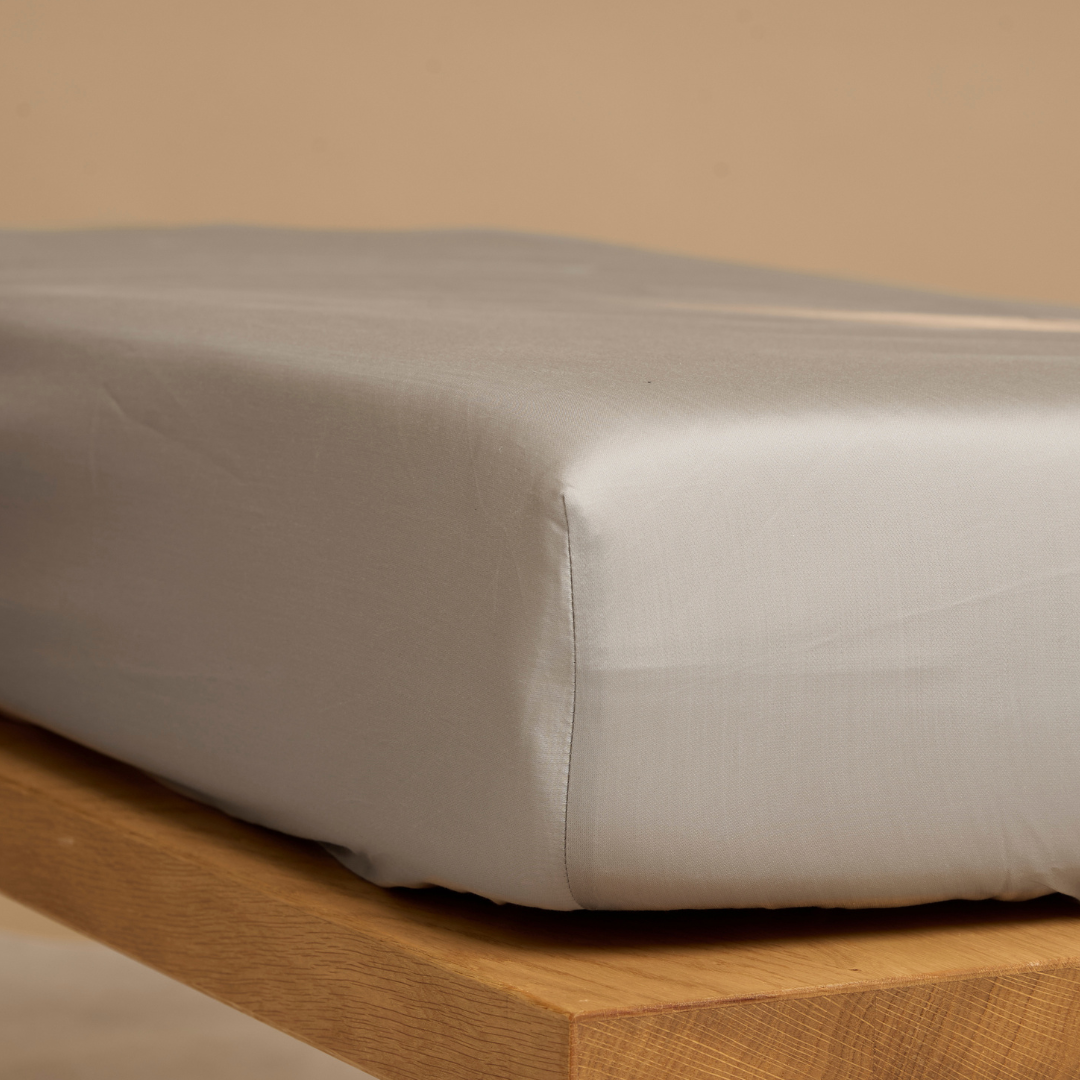 Hoeslaken 140 x 200 cm Taupe Tencel™ koel & ademend - Afbeelding 2