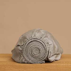 Hoeslaken 160 x 200 x 30 cm Taupe TENCEL™ Satijn Ademend