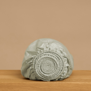 Topper hoeslaken 180 x 200 cm grijs groen Tencel satijn