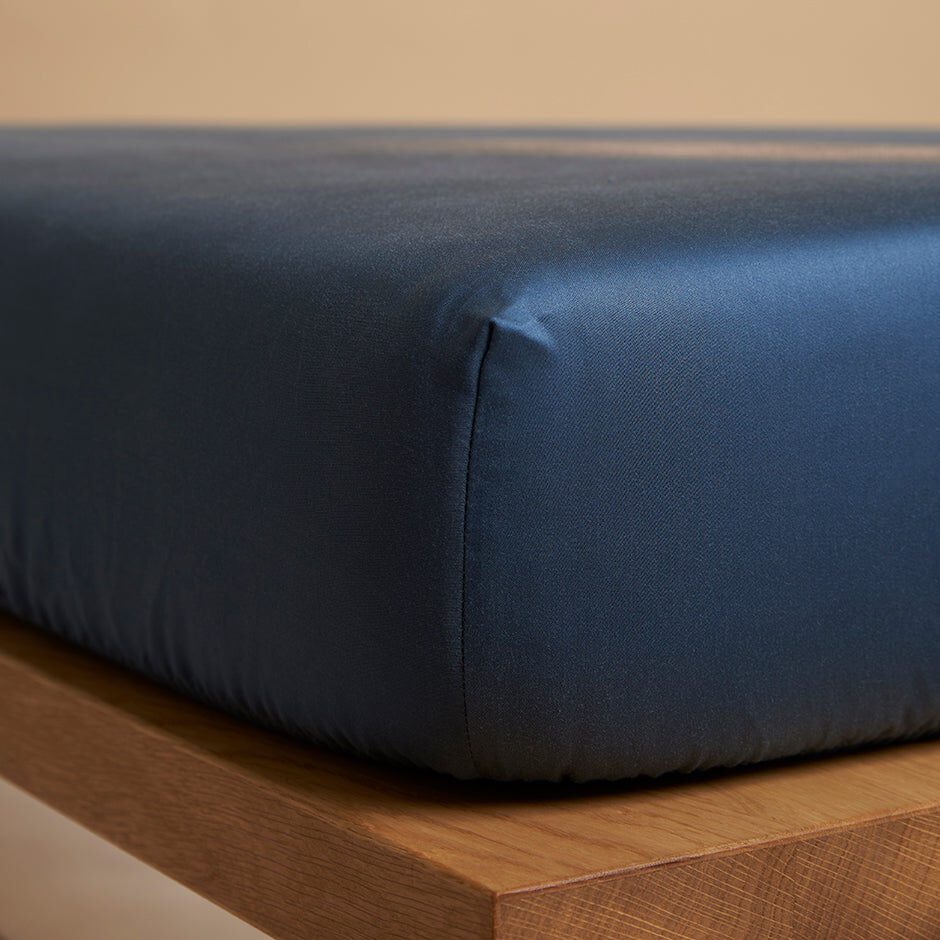 Topper Hoeslaken 180 x 210 cm Blauw TENCEL dun matras 10 cm - Afbeelding 2