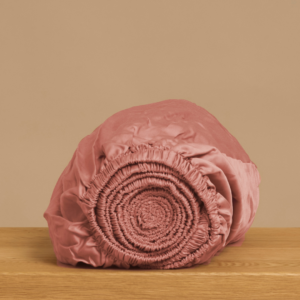 Topper hoeslaken 180 x 210 cm Terra Roze Tencel nauwsluitend