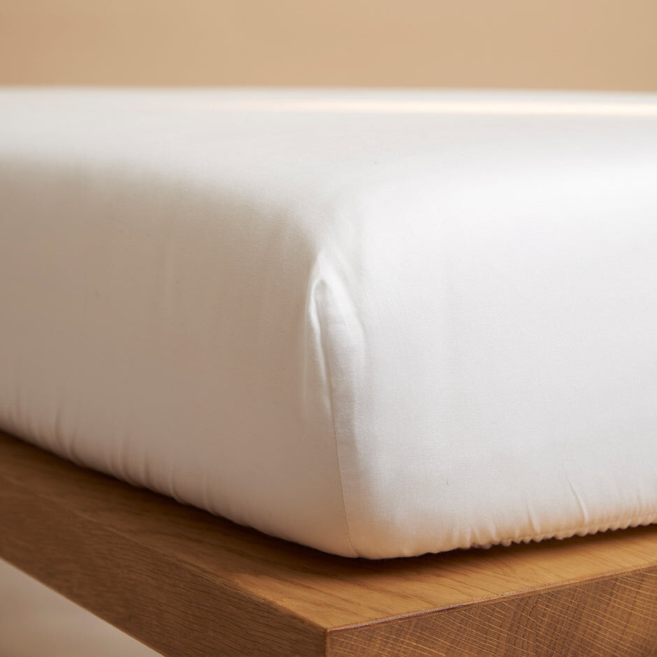 Hoeslaken 70 x 145 cm Wit TENCEL™ Sateen Hypoallergeen - Afbeelding 2