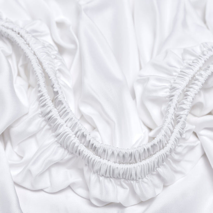 Hoeslaken 70 x 145 cm Wit TENCEL™ Sateen Hypoallergeen - Afbeelding 4