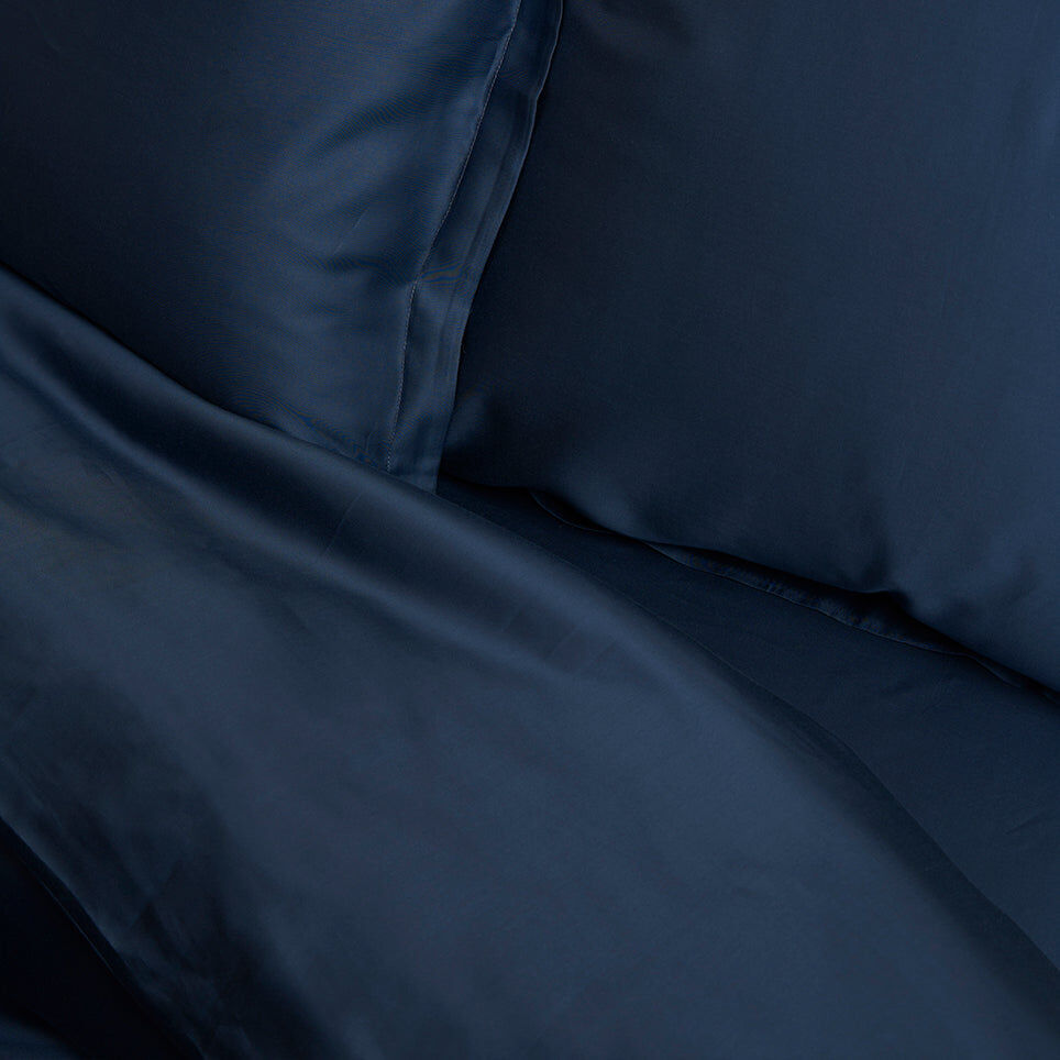 Hoeslaken 90 x 210 cm Blauw TENCEL™ Lyocell Koel & Ademend - Afbeelding 5