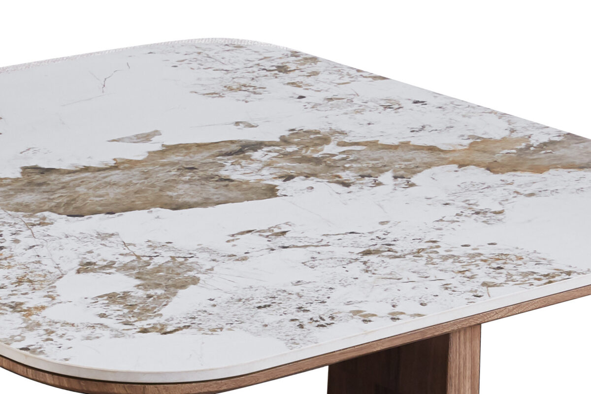 Salontafel Marbella Met 4 poefs marmerlook wit Hotel chique – foto 4