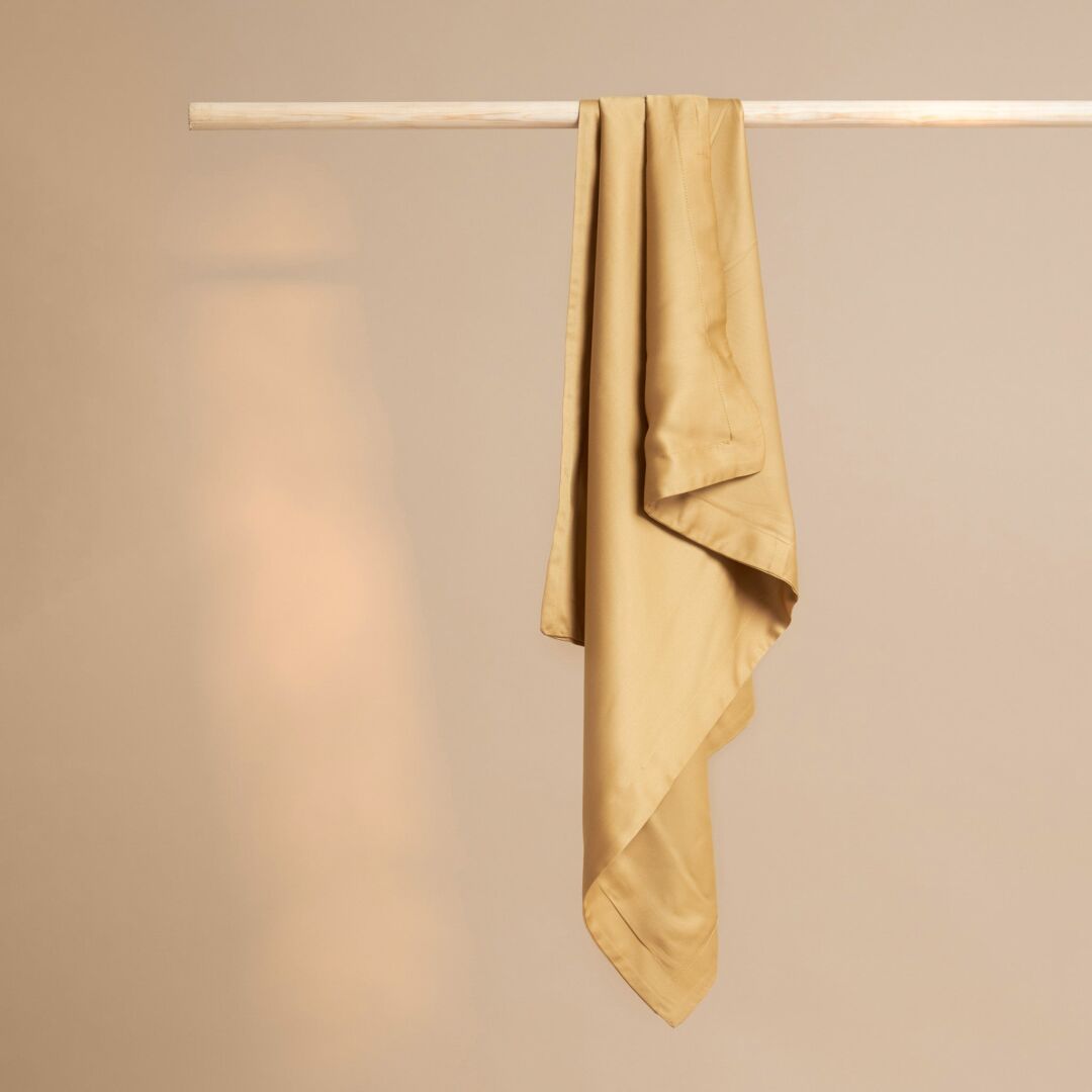 Kussensloop 40 x 80 cm Okergeel Bamboe Zijdezacht - Afbeelding 3