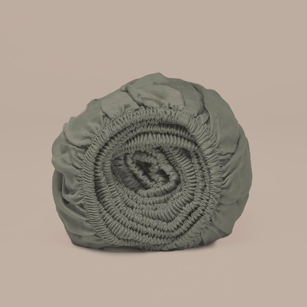 Hoeslaken 180 x 200 cm Olijfgroen Bamboe Hypoallergeen