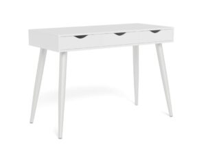 Bureau 110 x 50 x 77.1 Melamine/Staal Wit 3 Laden