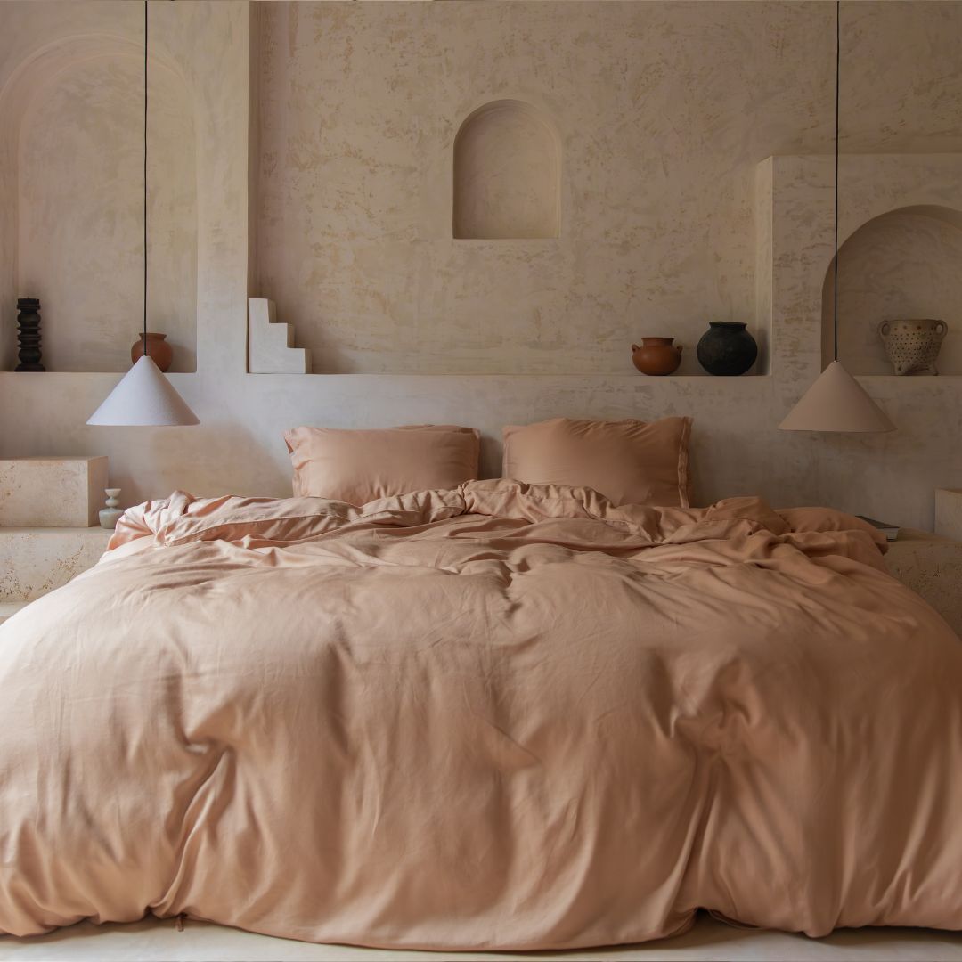 Dekbedovertrek 260x220 Perzik Ademend comfort