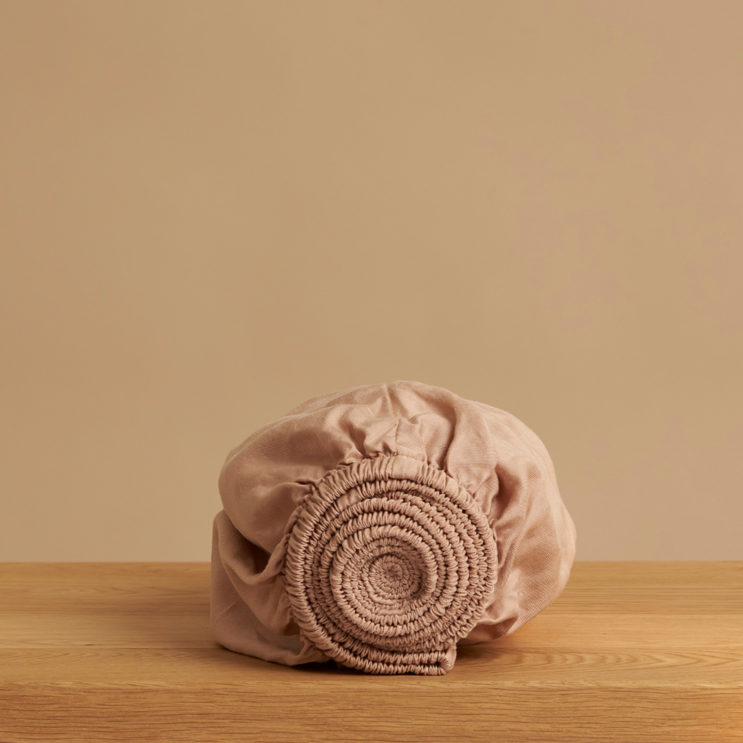 Hoeslaken 200 x 220 x 30 cm Perzik TENCEL™ Matte Twill Luxe