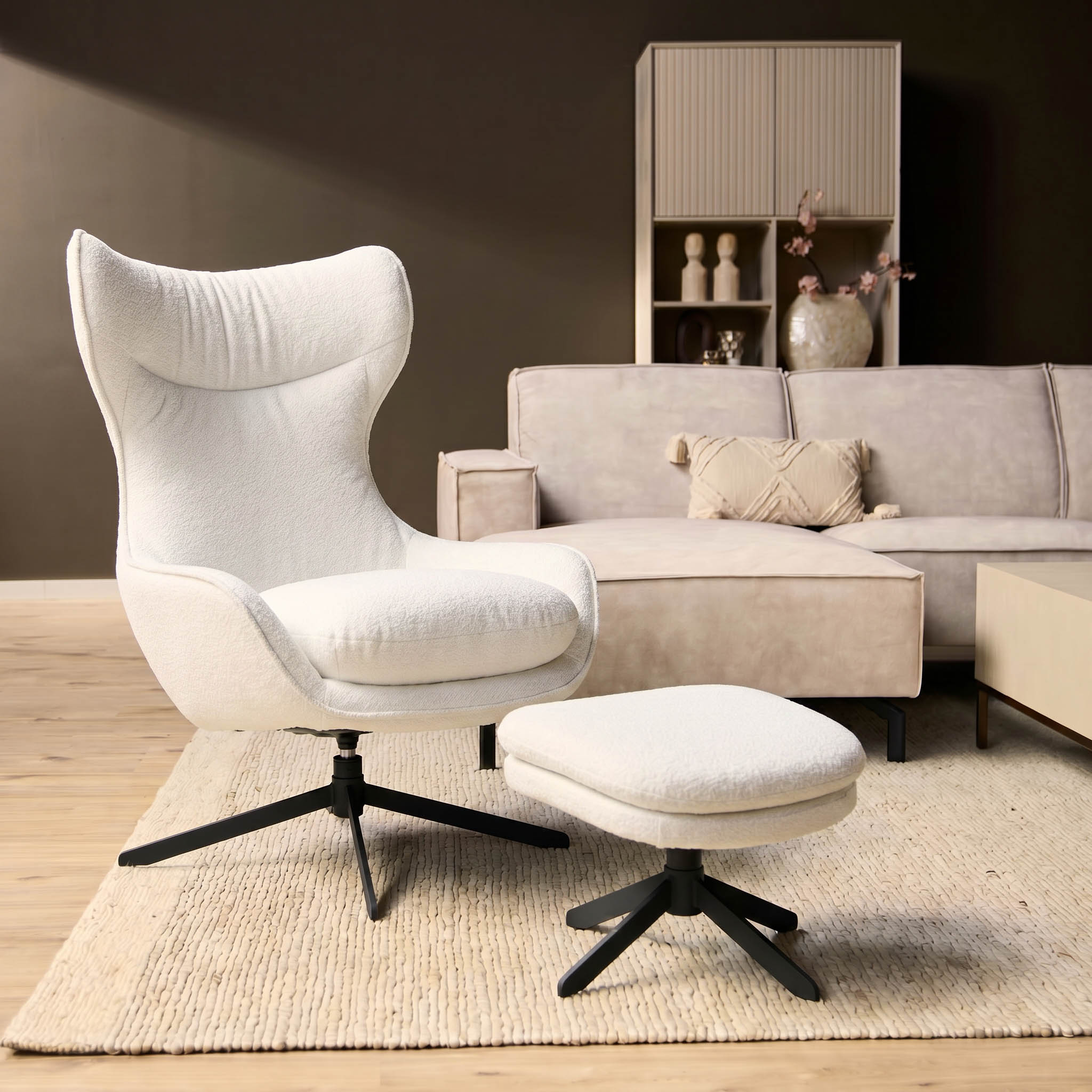 Fauteuil Forresta wit metaal