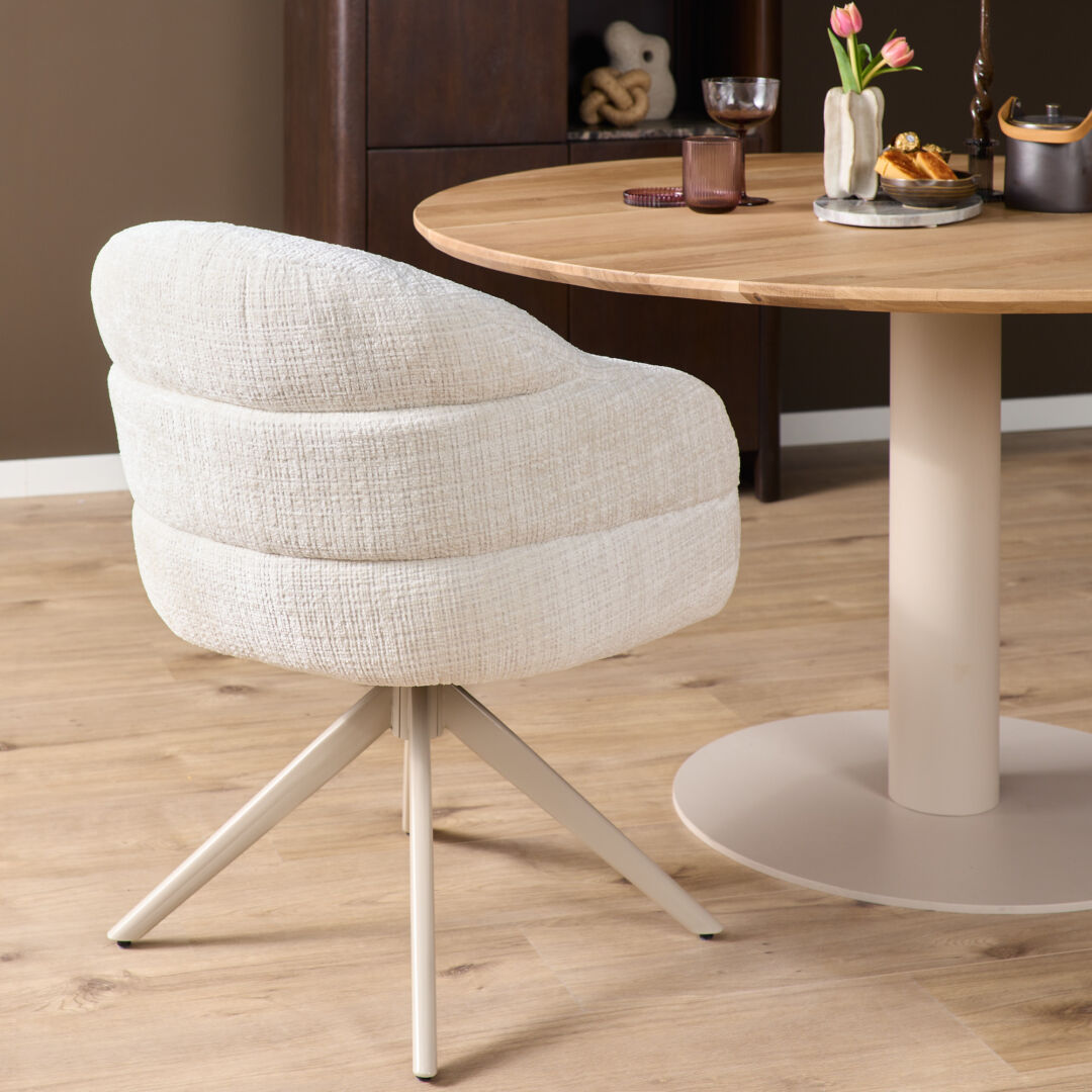 Eetkamerstoel Bella Gebroken Wit Zandkleur | Nieuwe Sfeer - Afbeelding 10