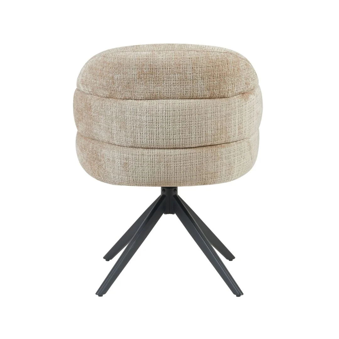 Eetkamerstoel Alona beige stof auto-return met armleuning set van 2 - Afbeelding 6