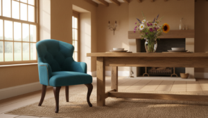 landelijke velvet eetkamerstoelen