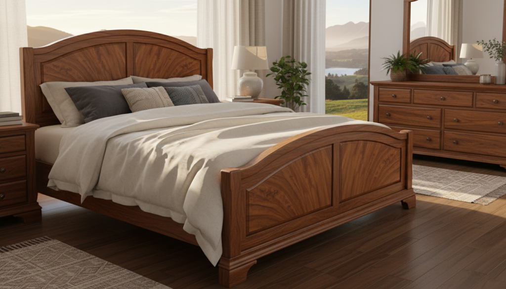 massief houten bed