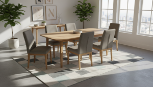 rechthoekige eettafel afgeronde hoeken