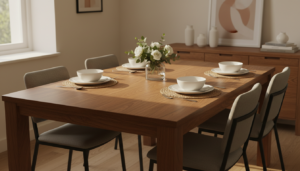 rechthoekige eettafel hout