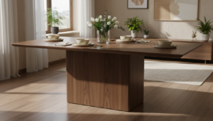 rechthoekige eettafel met middenpoot