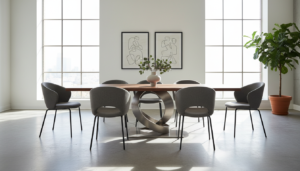 rechthoekige eettafel met spinpoot