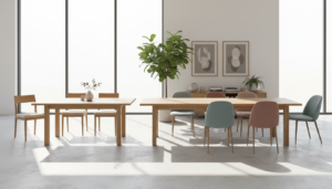 rechthoekige eettafel uitschuifbaar