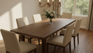 rechthoekige eettafel walnoot