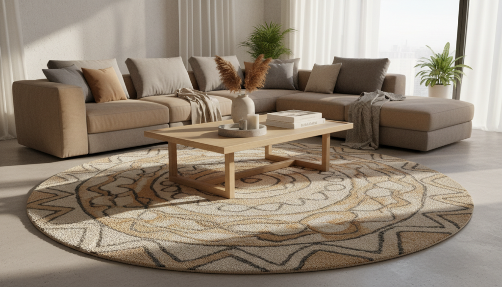 rond wollen vloerkleed