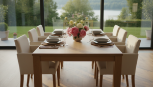 smalle rechthoekige eettafel