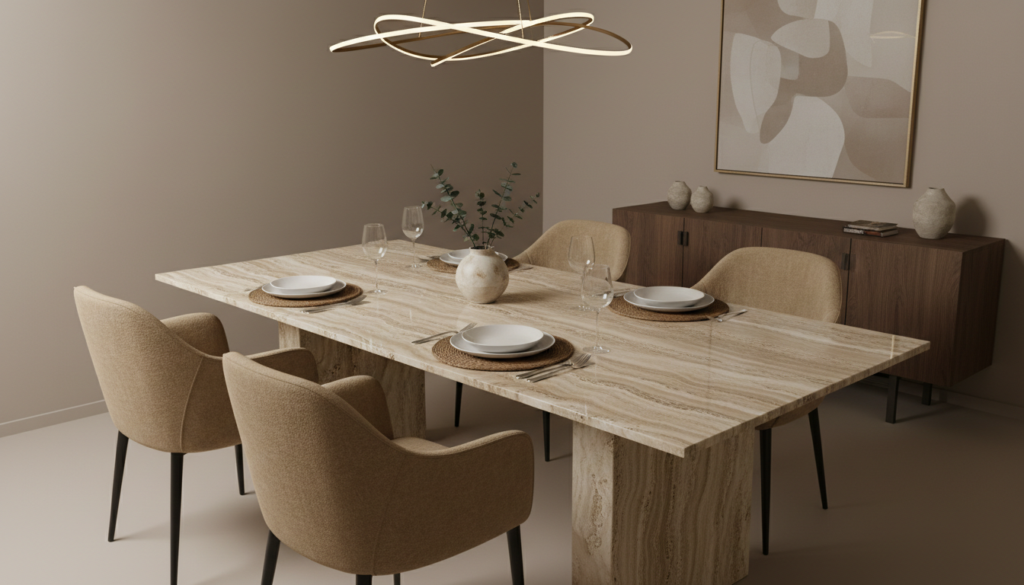 travertin eettafel travertin eettafel