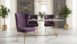 velvet bekleding eetkamerstoel