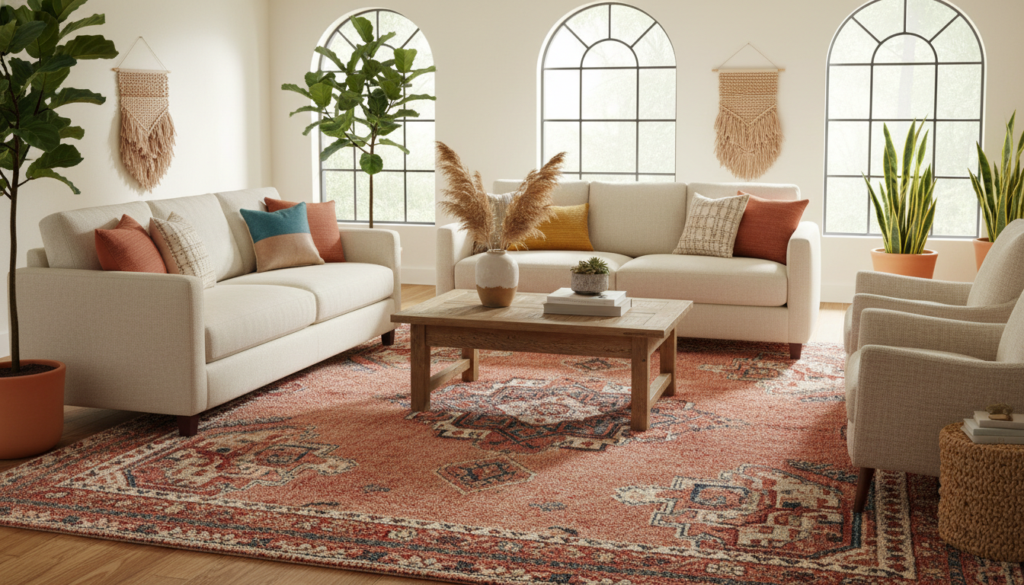 vloerkleed terracotta