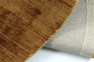 Vloerkleed Bruin 150 x 150 CM  Rond Handgemaakt Viscose