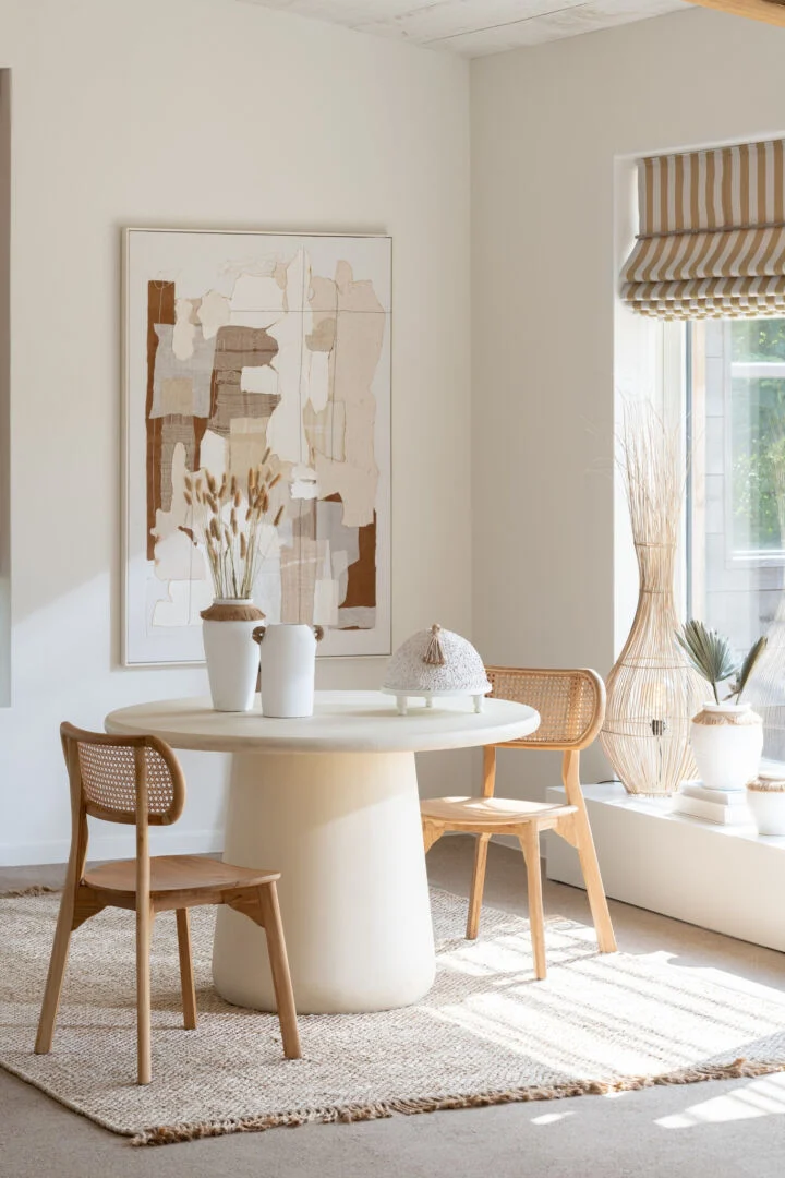 Eetkamerstoel Sialia beige teak - Afbeelding 9