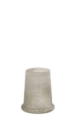 Kaarsenhouder Orkaan Suikerglas Wit Medium