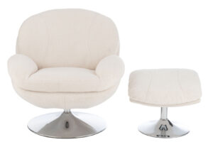 Relaxstoel + Voetenbankje Lay Room/Zilver