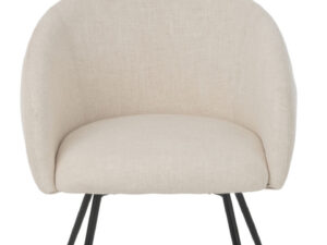 Eetkamerstoel Loino wit stof  metalen frame