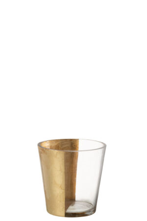 Kaarsenhouder Orkaan Boe Glas Goud Klein