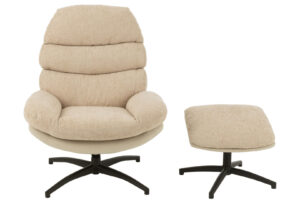 Relaxbank + Voetenbank Metaal Grijs