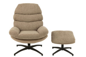 Relaxbank + Voetenbank Metaal Donkergrijs