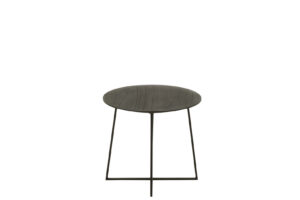 Bijzettafel Zwart 45 x 45 CM Rond  Teakhout