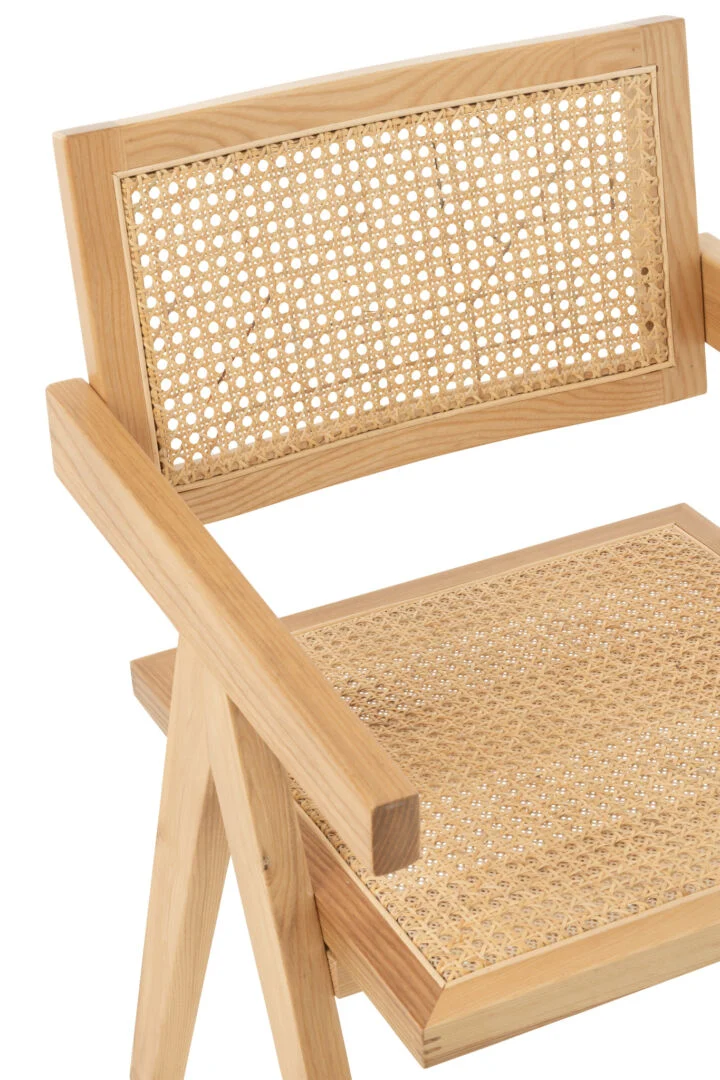 Eetkamerstoel Faoro Houten beige rotan - Afbeelding 5