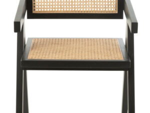 Eetkamerstoel  Fauna zwart rotan houten frame