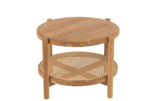 Bijzettafel Teak 68 x 68 CM Rond Teakhout