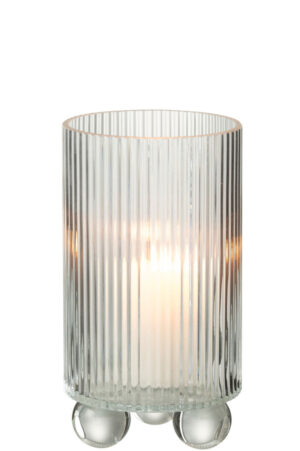 Orkaan Clara Glas Transparant Groot – Kaarsenhouder