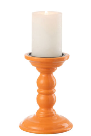Kaarsenhouder Dumbbel Mangohout Oranje