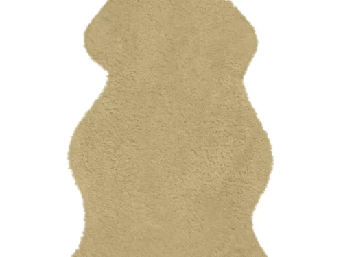 Schapenvacht Nunnella Honing 110 x 60 cm met korte, compacte krullen en zachte natuurlijke uitstraling